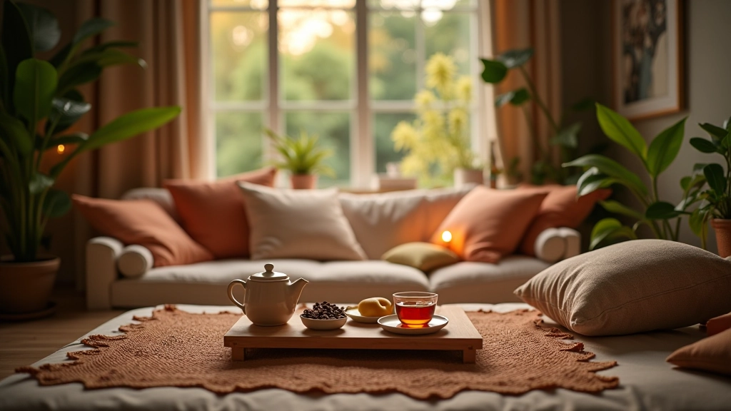 Home relaxation space with various comfort elements