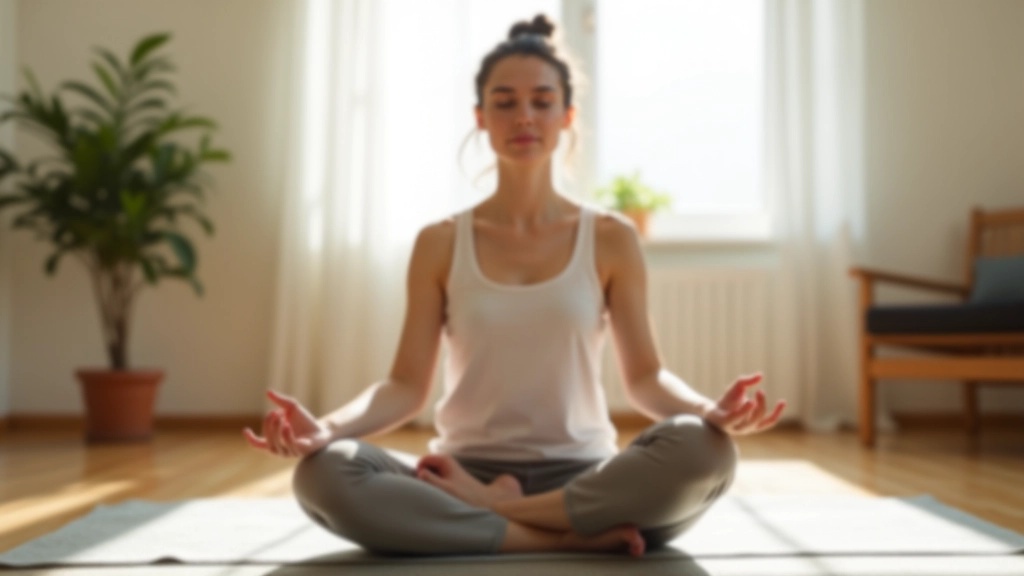 Person sitting in meditation posture in peaceful environment